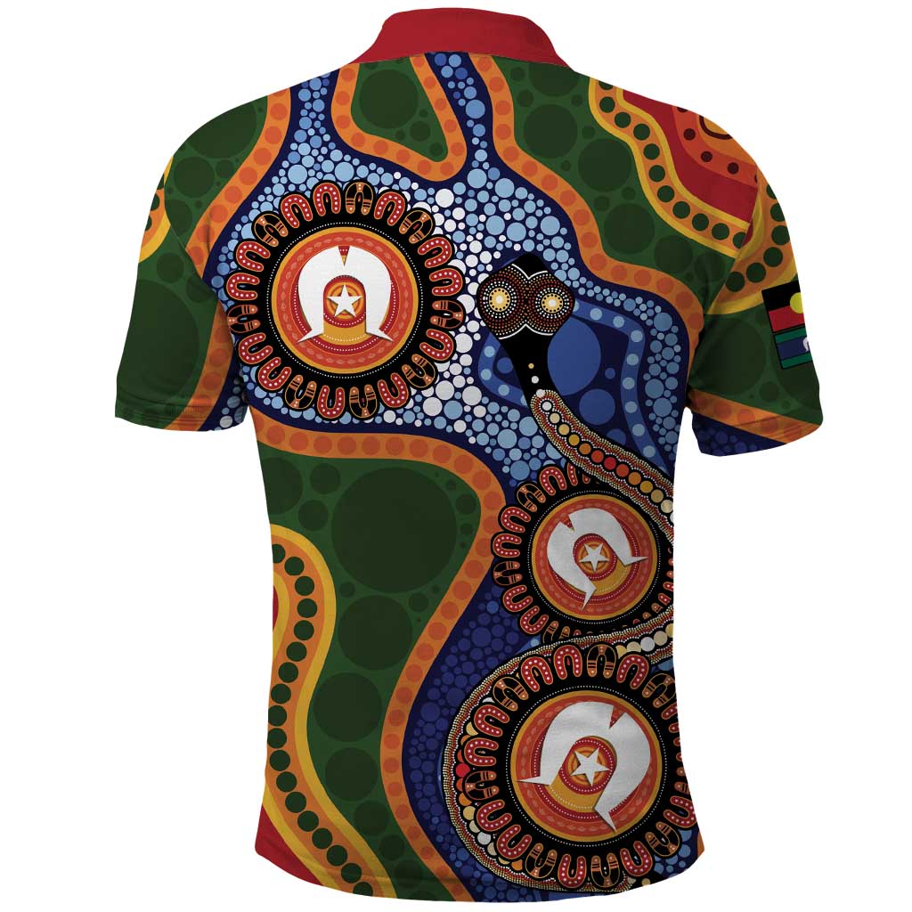 Australia NAIDOC Week 2026 Polo Shirt 50 Years of Deadly Dhari Snake Aboriginal Art