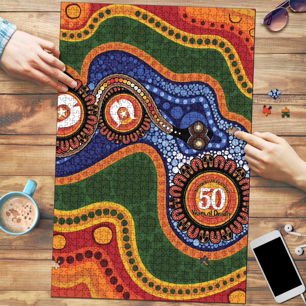 Australia NAIDOC Week 2026 Puzzle 50 Years of Deadly Dhari Snake Aboriginal Art
