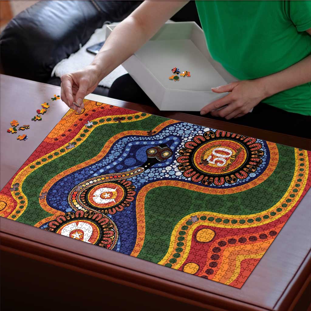 Australia NAIDOC Week 2026 Puzzle 50 Years of Deadly Dhari Snake Aboriginal Art