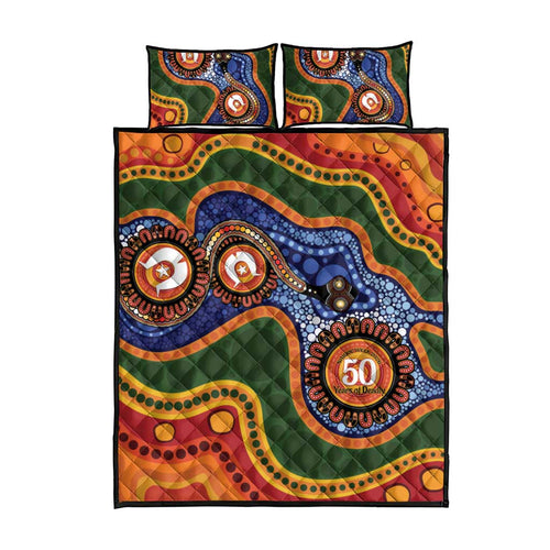 Australia NAIDOC Week 2026 Quilt Bed Set 50 Years of Deadly Dhari Snake Aboriginal Art