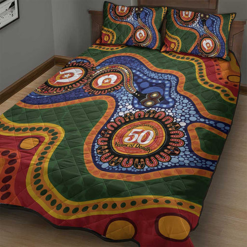 Australia NAIDOC Week 2026 Quilt Bed Set 50 Years of Deadly Dhari Snake Aboriginal Art