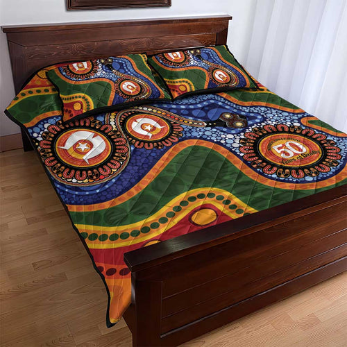 Australia NAIDOC Week 2026 Quilt Bed Set 50 Years of Deadly Dhari Snake Aboriginal Art