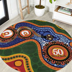 Australia NAIDOC Week 2026 Round Carpet 50 Years of Deadly Dhari Snake Aboriginal Art
