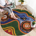 Australia NAIDOC Week 2026 Round Carpet 50 Years of Deadly Dhari Snake Aboriginal Art
