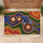 Australia NAIDOC Week 2026 Rubber Doormat 50 Years of Deadly Dhari Snake Aboriginal Art