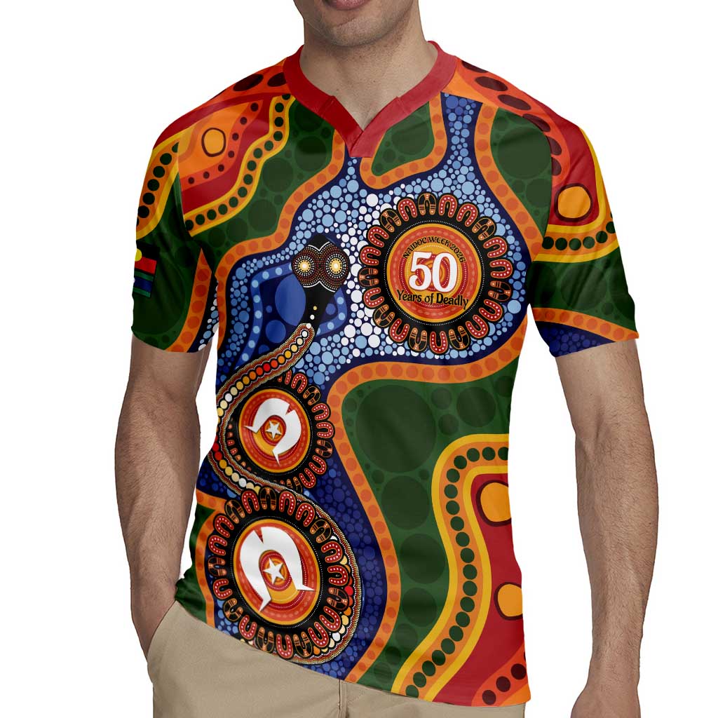 Australia NAIDOC Week 2026 Rugby Jersey 50 Years of Deadly Dhari Snake Aboriginal Art
