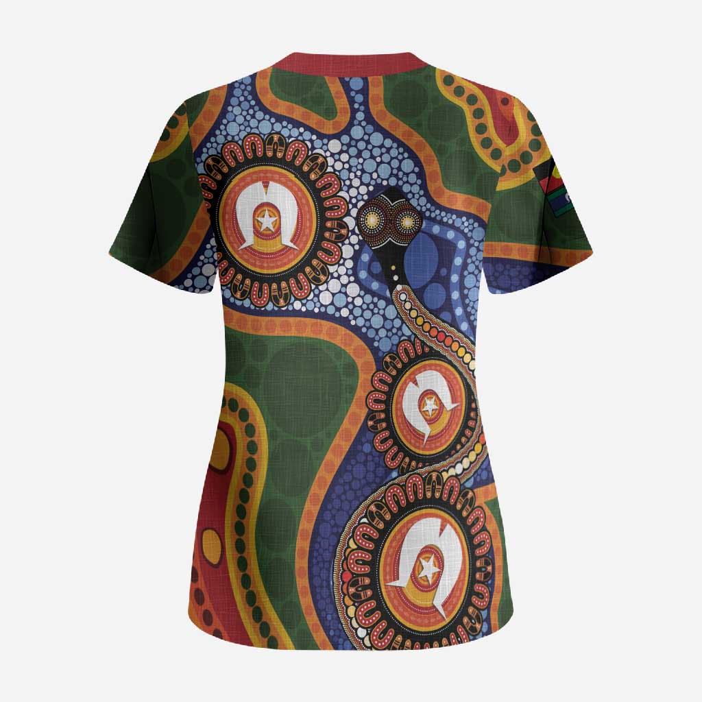 Australia NAIDOC Week 2026 Scrub Top 50 Years of Deadly Dhari Snake Aboriginal Art