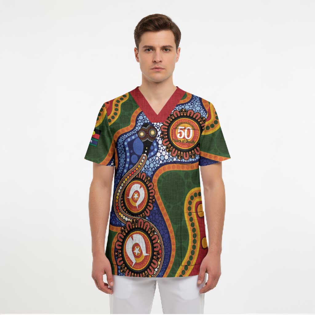 Australia NAIDOC Week 2026 Scrub Top 50 Years of Deadly Dhari Snake Aboriginal Art