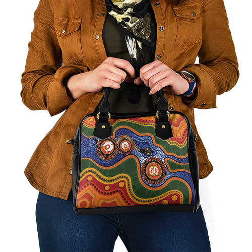 Australia NAIDOC Week 2026 Shoulder Handbag 50 Years of Deadly Dhari Snake Aboriginal Art