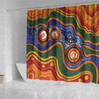 Australia NAIDOC Week 2026 Shower Curtain 50 Years of Deadly Dhari Snake Aboriginal Art