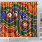 Australia NAIDOC Week 2026 Shower Curtain 50 Years of Deadly Dhari Snake Aboriginal Art