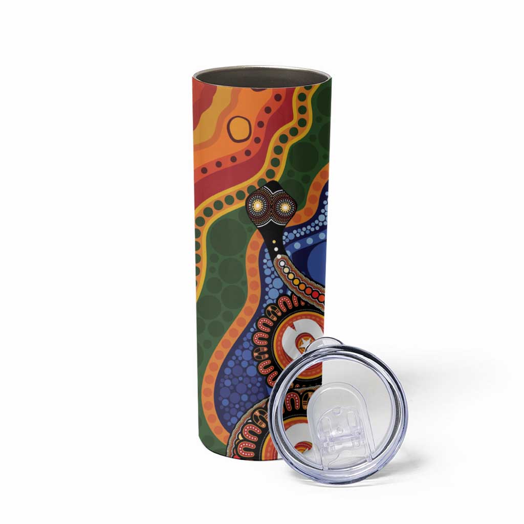 Australia NAIDOC Week 2026 Skinny Tumbler 50 Years of Deadly Dhari Snake Aboriginal Art