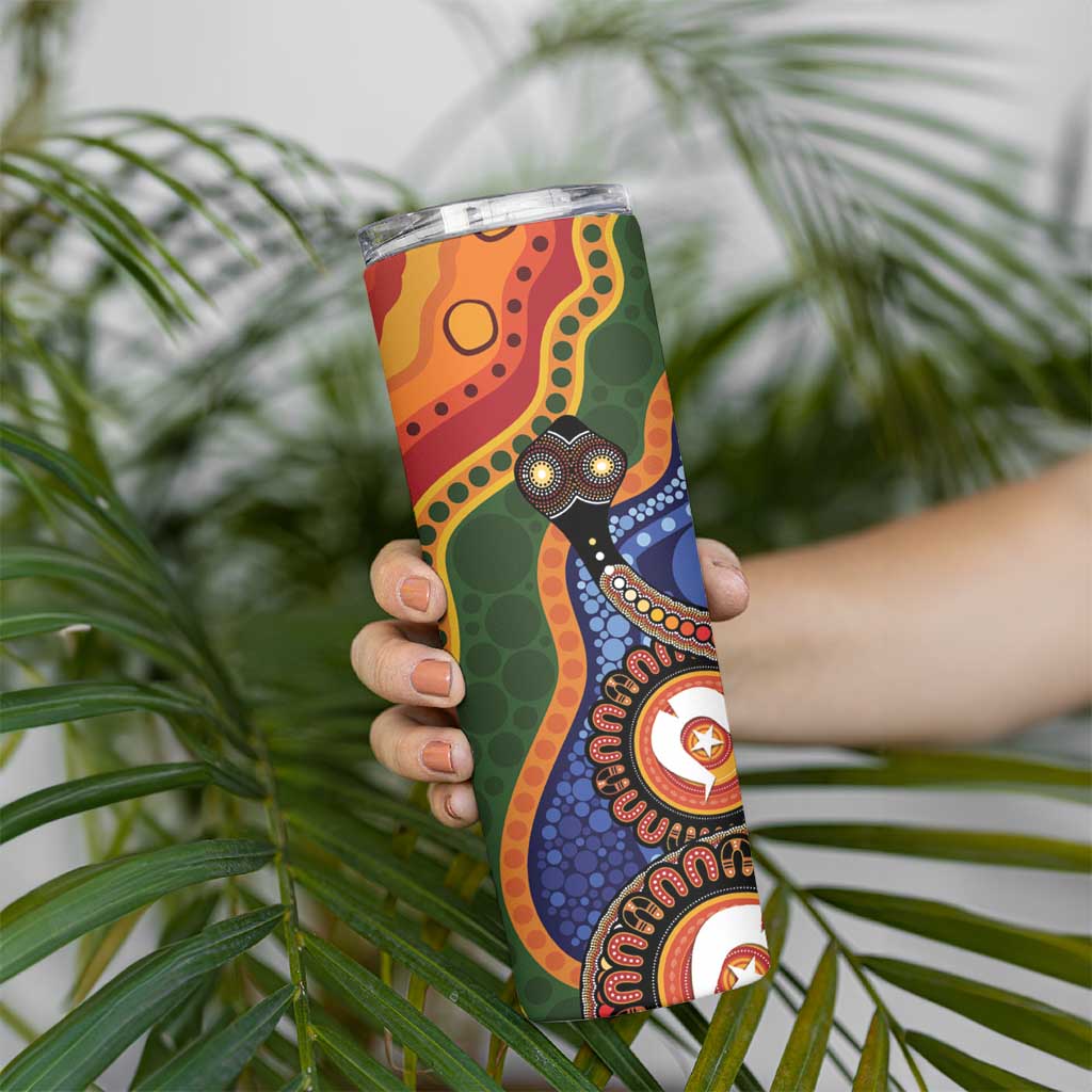 Australia NAIDOC Week 2026 Skinny Tumbler 50 Years of Deadly Dhari Snake Aboriginal Art