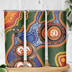 Australia NAIDOC Week 2026 Skinny Tumbler 50 Years of Deadly Dhari Snake Aboriginal Art