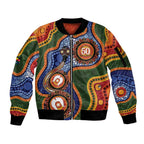 Australia NAIDOC Week 2026 Sleeve Zip Bomber Jacket 50 Years of Deadly Dhari Snake Aboriginal Art