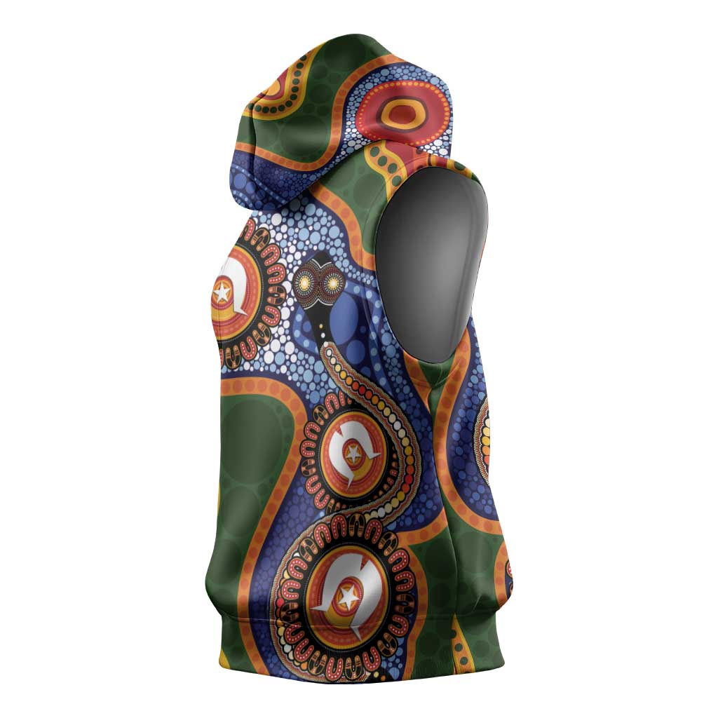Australia NAIDOC Week 2026 Sleeveless Hoodie 50 Years of Deadly Dhari Snake Aboriginal Art