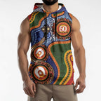 Australia NAIDOC Week 2026 Sleeveless Hoodie 50 Years of Deadly Dhari Snake Aboriginal Art