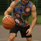 Australia NAIDOC Week 2026 Sleeveless Hoodie 50 Years of Deadly Dhari Snake Aboriginal Art