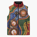 Australia NAIDOC Week 2026 Sleeveless Puffer Jacket 50 Years of Deadly Dhari Snake Aboriginal Art