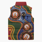 Australia NAIDOC Week 2026 Sleeveless Puffer Jacket 50 Years of Deadly Dhari Snake Aboriginal Art