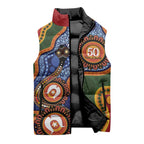 Australia NAIDOC Week 2026 Sleeveless Puffer Jacket 50 Years of Deadly Dhari Snake Aboriginal Art