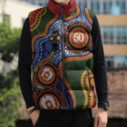 Australia NAIDOC Week 2026 Sleeveless Puffer Jacket 50 Years of Deadly Dhari Snake Aboriginal Art