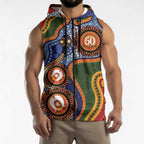 Australia NAIDOC Week 2026 Sleeveless Zip Hoodie 50 Years of Deadly Dhari Snake Aboriginal Art