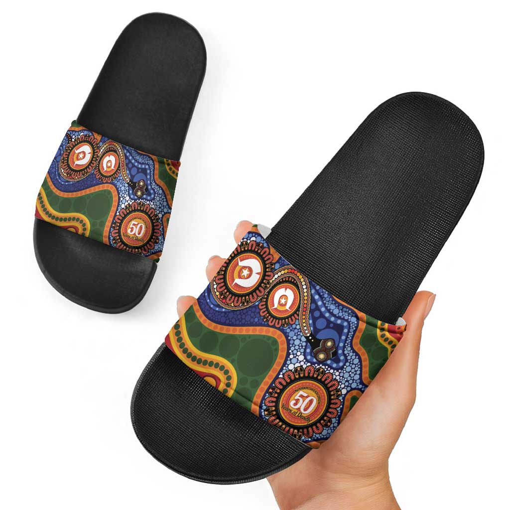 Australia NAIDOC Week 2026 Slide Sandals 50 Years of Deadly Dhari Snake Aboriginal Art