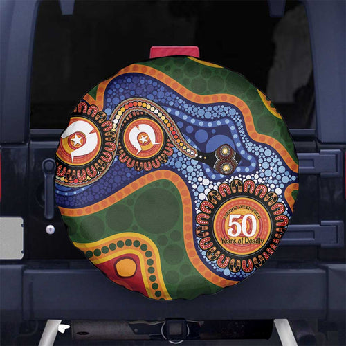 Australia NAIDOC Week 2026 Spare Tire Cover 50 Years of Deadly Dhari Snake Aboriginal Art