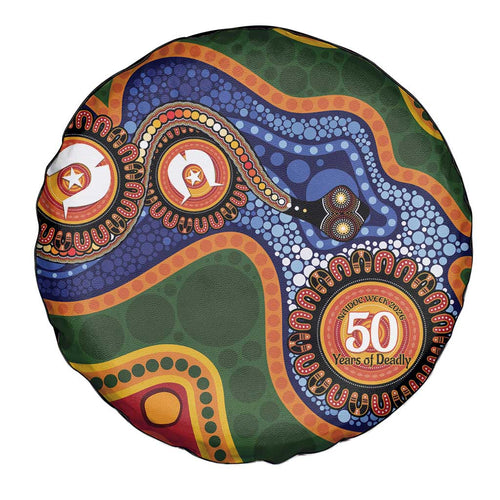 Australia NAIDOC Week 2026 Spare Tire Cover 50 Years of Deadly Dhari Snake Aboriginal Art