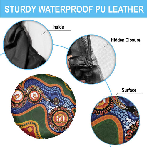 Australia NAIDOC Week 2026 Spare Tire Cover 50 Years of Deadly Dhari Snake Aboriginal Art