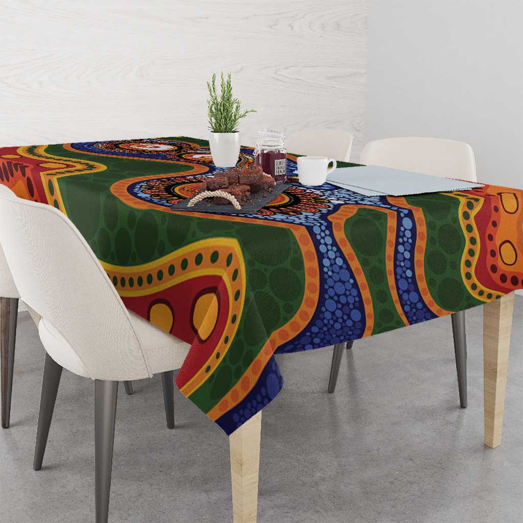 Australia NAIDOC Week 2026 Tablecloth 50 Years of Deadly Dhari Snake Aboriginal Art