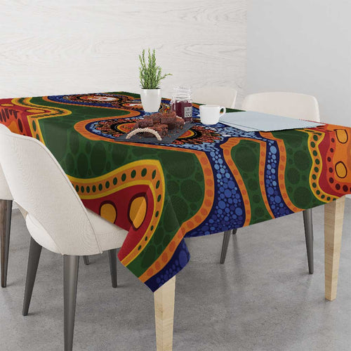 Australia NAIDOC Week 2026 Tablecloth 50 Years of Deadly Dhari Snake Aboriginal Art