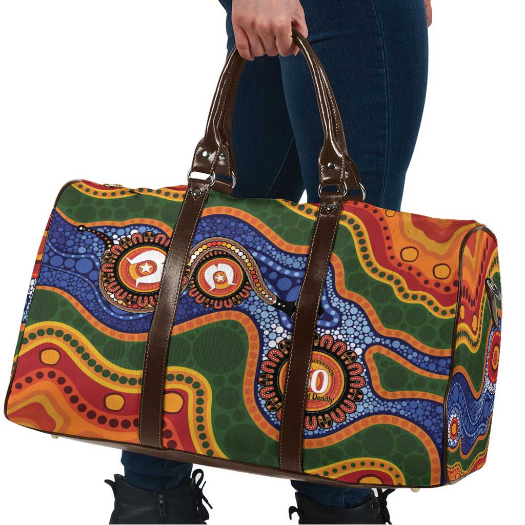 Australia NAIDOC Week 2026 Travel Bag 50 Years of Deadly Dhari Snake Aboriginal Art