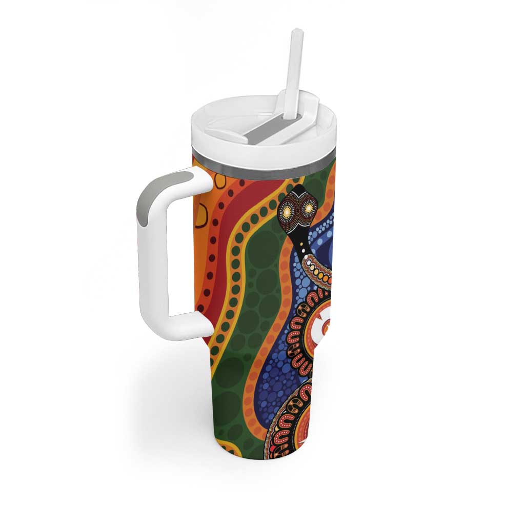 Australia NAIDOC Week 2026 Tumbler With Handle 50 Years of Deadly Dhari Snake Aboriginal Art