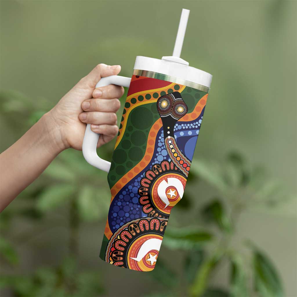 Australia NAIDOC Week 2026 Tumbler With Handle 50 Years of Deadly Dhari Snake Aboriginal Art