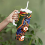 Australia NAIDOC Week 2026 Tumbler With Handle 50 Years of Deadly Dhari Snake Aboriginal Art