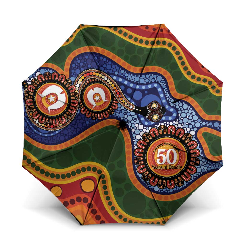 Australia NAIDOC Week 2026 Umbrella 50 Years of Deadly Dhari Snake Aboriginal Art