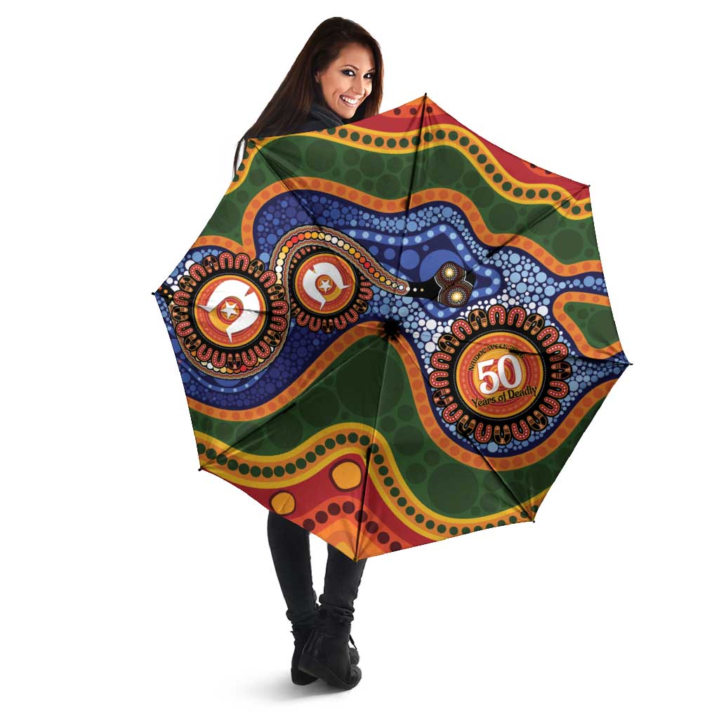 Australia NAIDOC Week 2026 Umbrella 50 Years of Deadly Dhari Snake Aboriginal Art