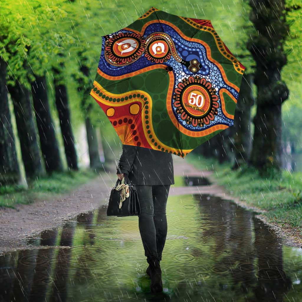 Australia NAIDOC Week 2026 Umbrella 50 Years of Deadly Dhari Snake Aboriginal Art