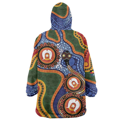 Australia NAIDOC Week 2026 Wearable Blanket Hoodie 50 Years of Deadly Dhari Snake Aboriginal Art