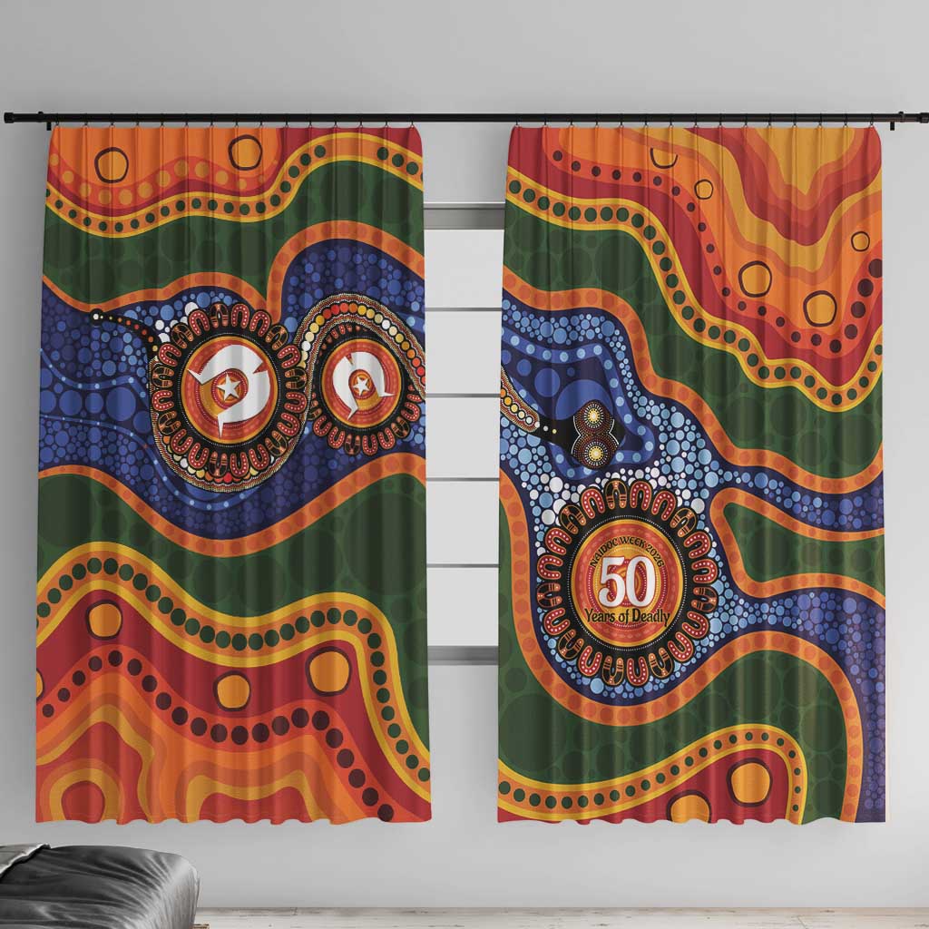 Australia NAIDOC Week 2026 Window Curtain 50 Years of Deadly Dhari Snake Aboriginal Art
