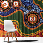 Australia NAIDOC Week 2026 Window Curtain 50 Years of Deadly Dhari Snake Aboriginal Art