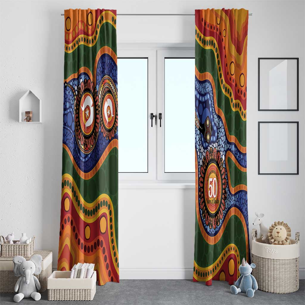 Australia NAIDOC Week 2026 Window Curtain 50 Years of Deadly Dhari Snake Aboriginal Art