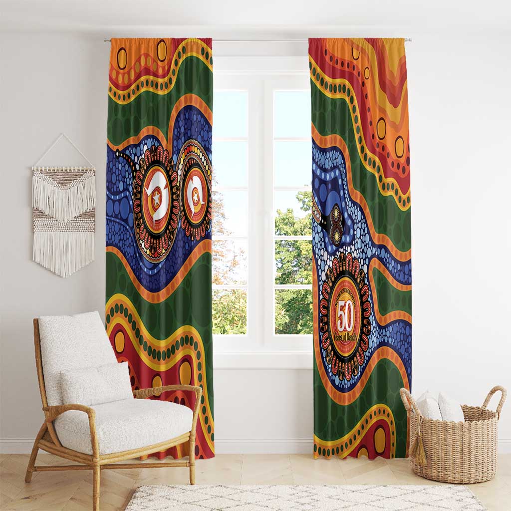 Australia NAIDOC Week 2026 Window Curtain 50 Years of Deadly Dhari Snake Aboriginal Art