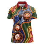 Australia NAIDOC Week 2026 Women Polo Shirt 50 Years of Deadly Dhari Snake Aboriginal Art