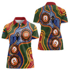 Australia NAIDOC Week 2026 Women Polo Shirt 50 Years of Deadly Dhari Snake Aboriginal Art