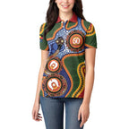 Australia NAIDOC Week 2026 Women Polo Shirt 50 Years of Deadly Dhari Snake Aboriginal Art