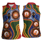 Australia NAIDOC Week 2026 Women Sleeveless Polo Shirt 50 Years of Deadly Dhari Snake Aboriginal Art