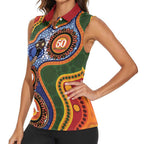 Australia NAIDOC Week 2026 Women Sleeveless Polo Shirt 50 Years of Deadly Dhari Snake Aboriginal Art